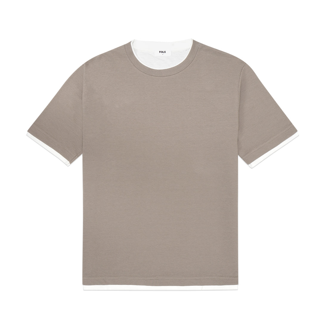 FOLX White Faux Layered Crewneck T-Shirt