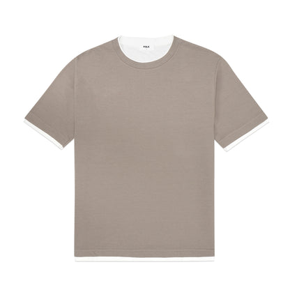 FOLX White Faux Layered Crewneck T-Shirt