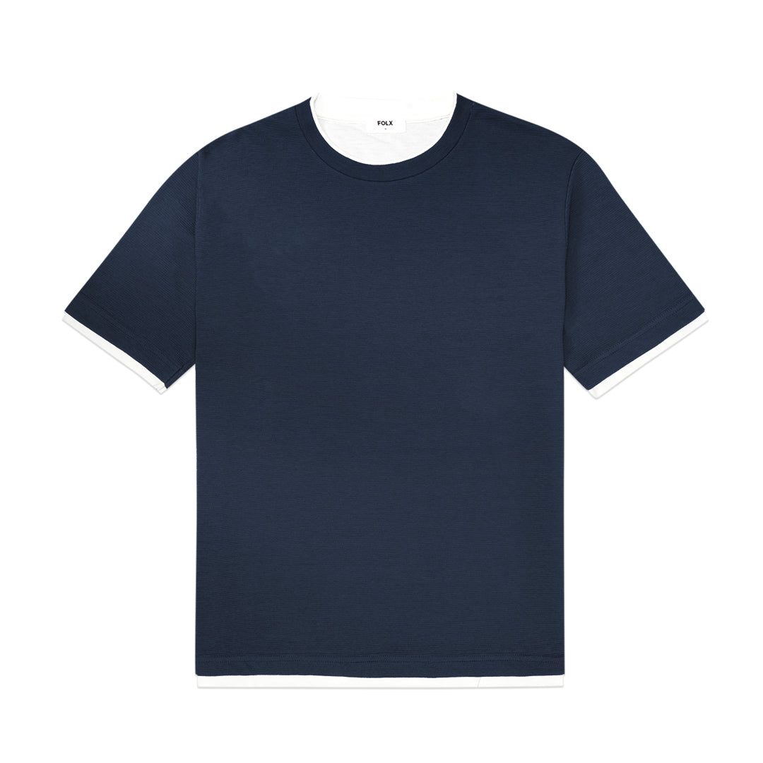 FOLX White Faux Layered Crewneck T-Shirt