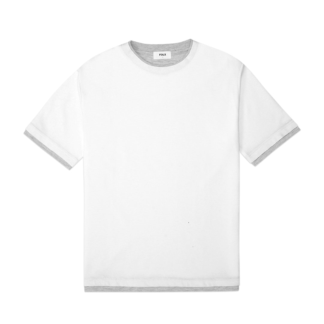 FOLX White Faux Layered Crewneck T-Shirt