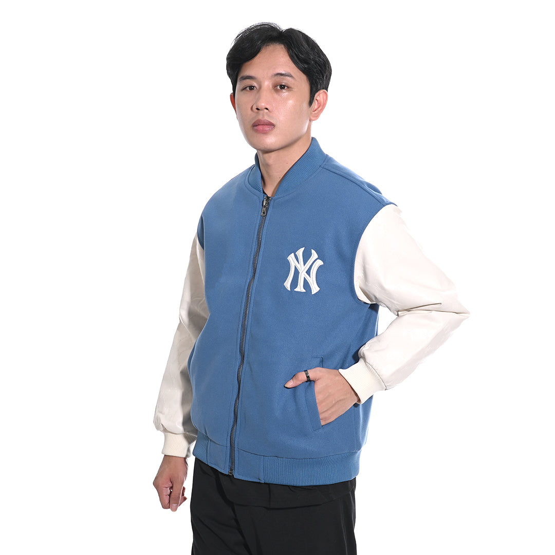 M7B Faux Wool Padded Varsity Jacket