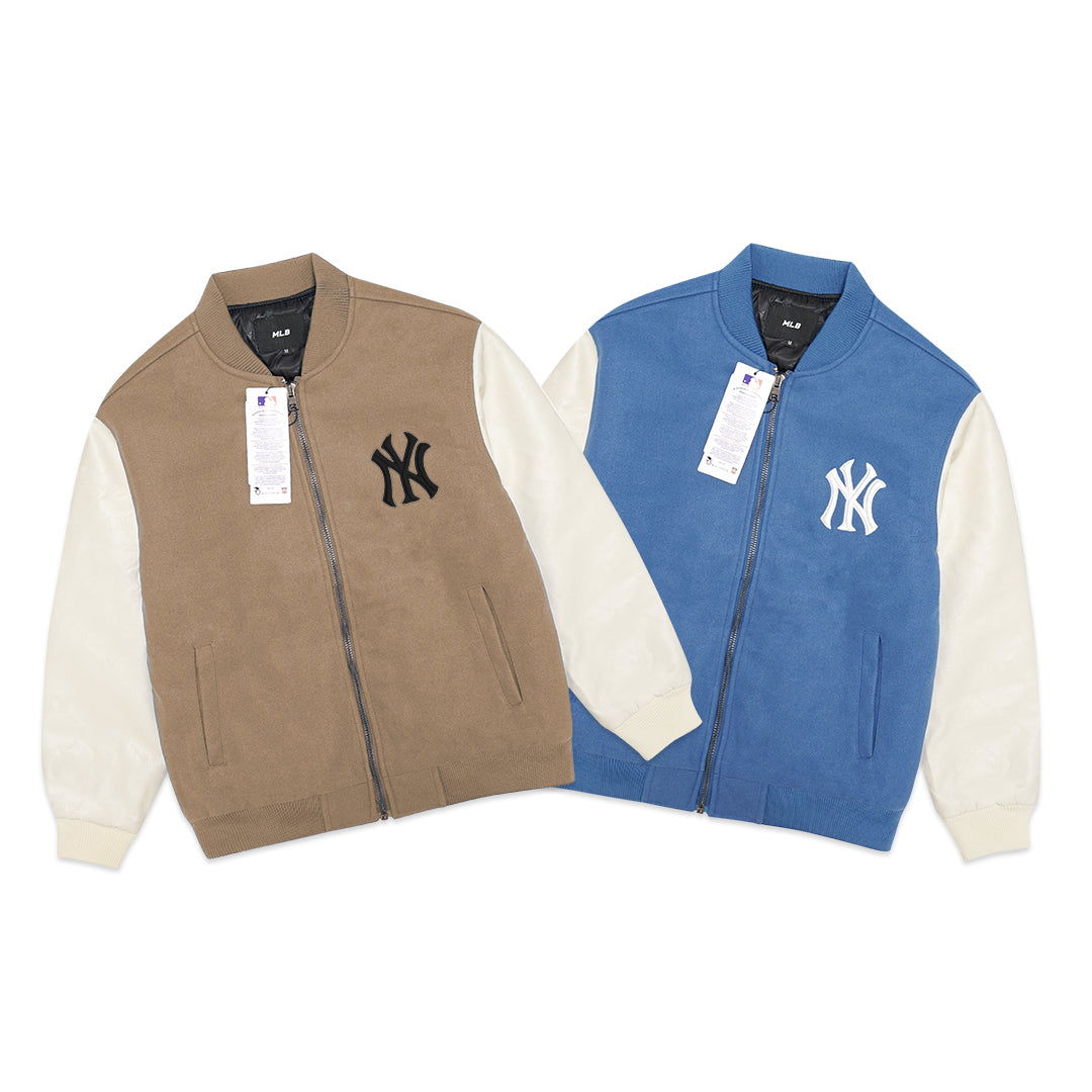 M7B Faux Wool Padded Varsity Jacket
