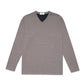 FOLX V-Neck Geometric Texture Long Sleeve T-Shirt