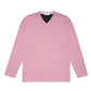 FOLX V-Neck Geometric Texture Long Sleeve T-Shirt