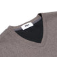 FOLX V-Neck Geometric Texture Long Sleeve T-Shirt
