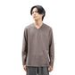 FOLX V-Neck Geometric Texture Long Sleeve T-Shirt