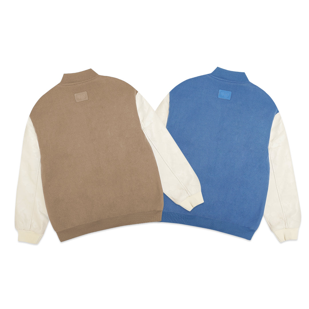 M7B Faux Wool Padded Varsity Jacket