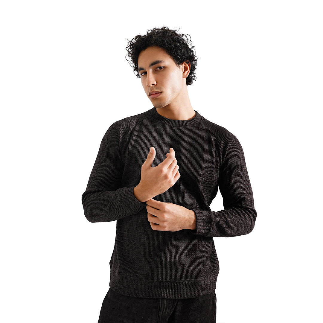 FOLX Round Neck Knit Raglan Sweater