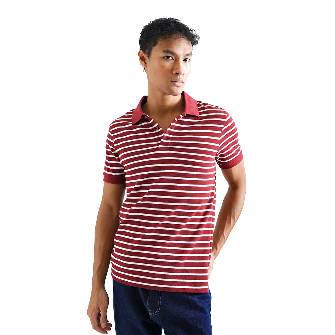 FOLX Stripes Pique Polo Shirt