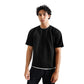 FOLX Round Collar Horizontal Texture T-Shirt