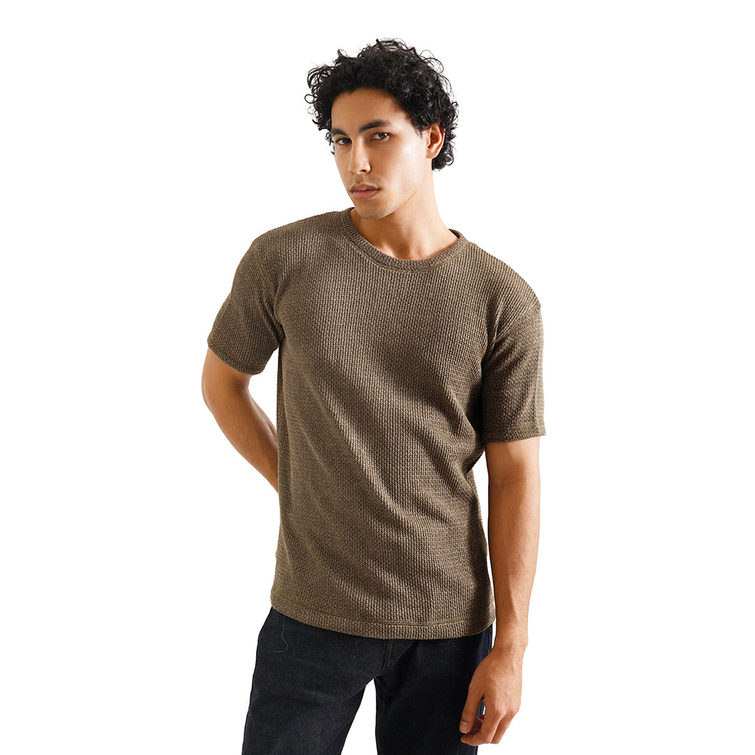 FOLX Melange Knit T-Shirt