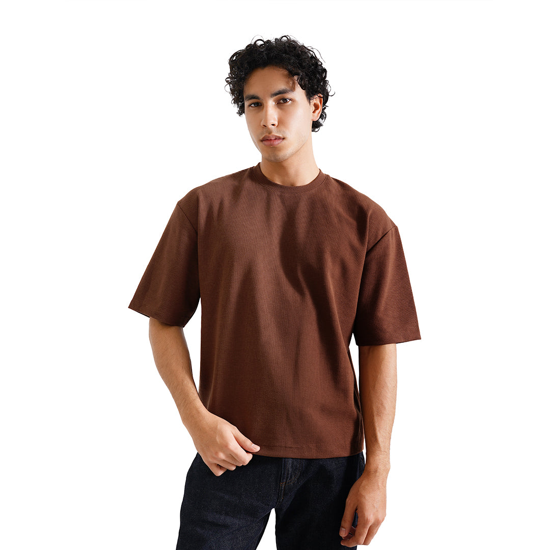 FOLX Oversized Knit Texture T-Shirt