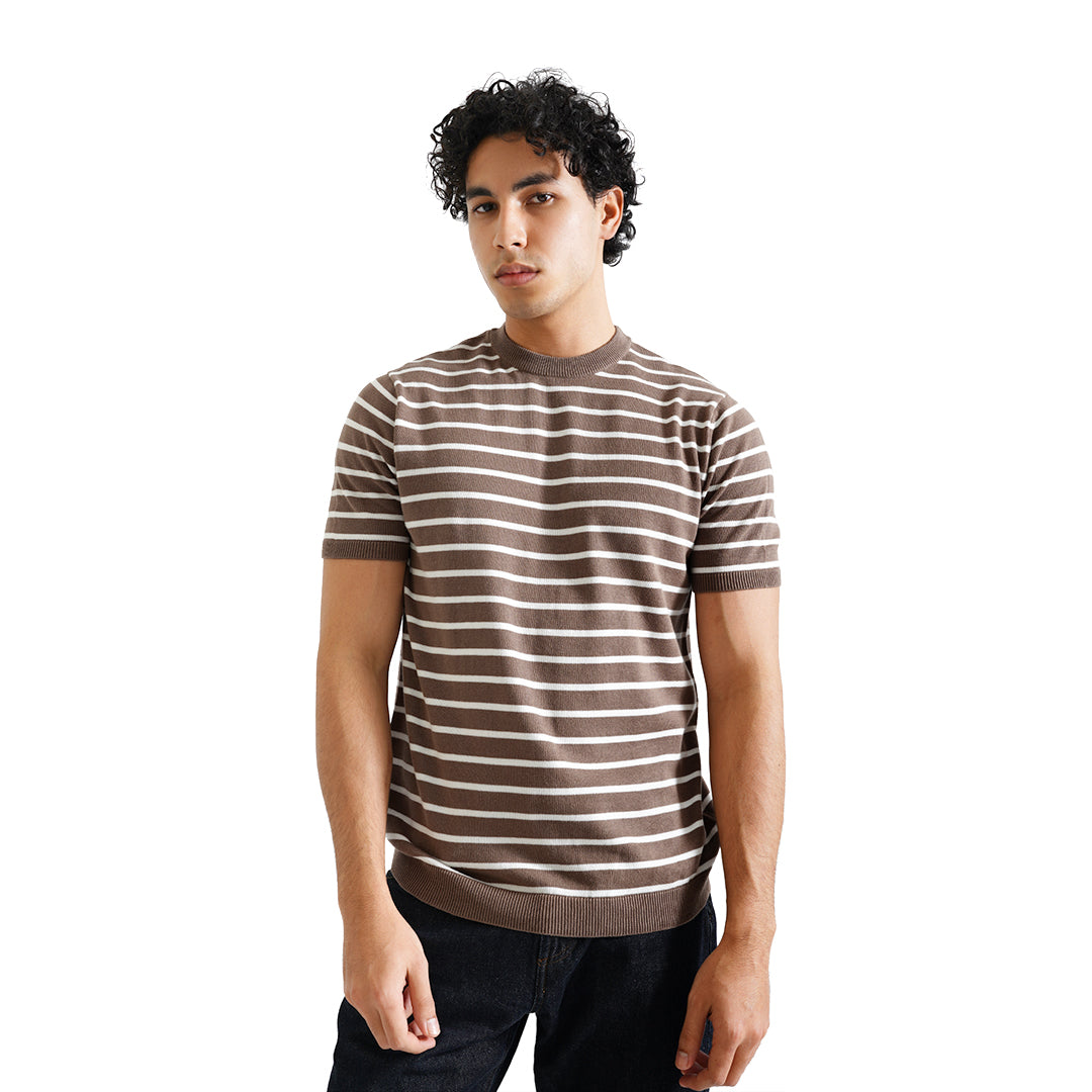 FOLX Stripes Knit T-Shirt
