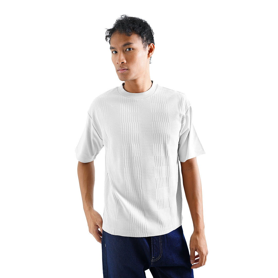FOLX Jacquard Square Pattern T-Shirt