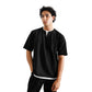 FOLX U Collar Horizontal Texture T-Shirt