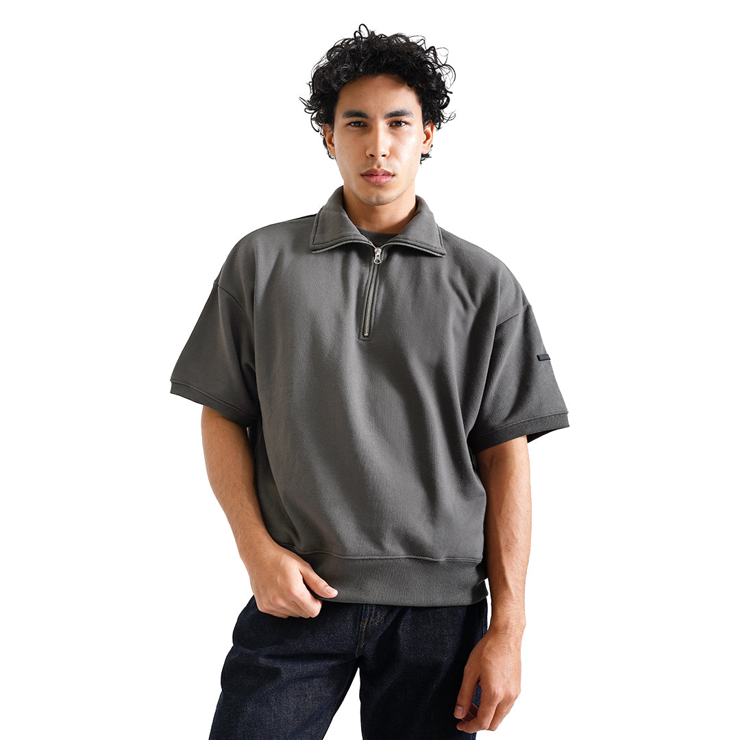 FOLX Oversize Half Zip Short Sleeve Jacket