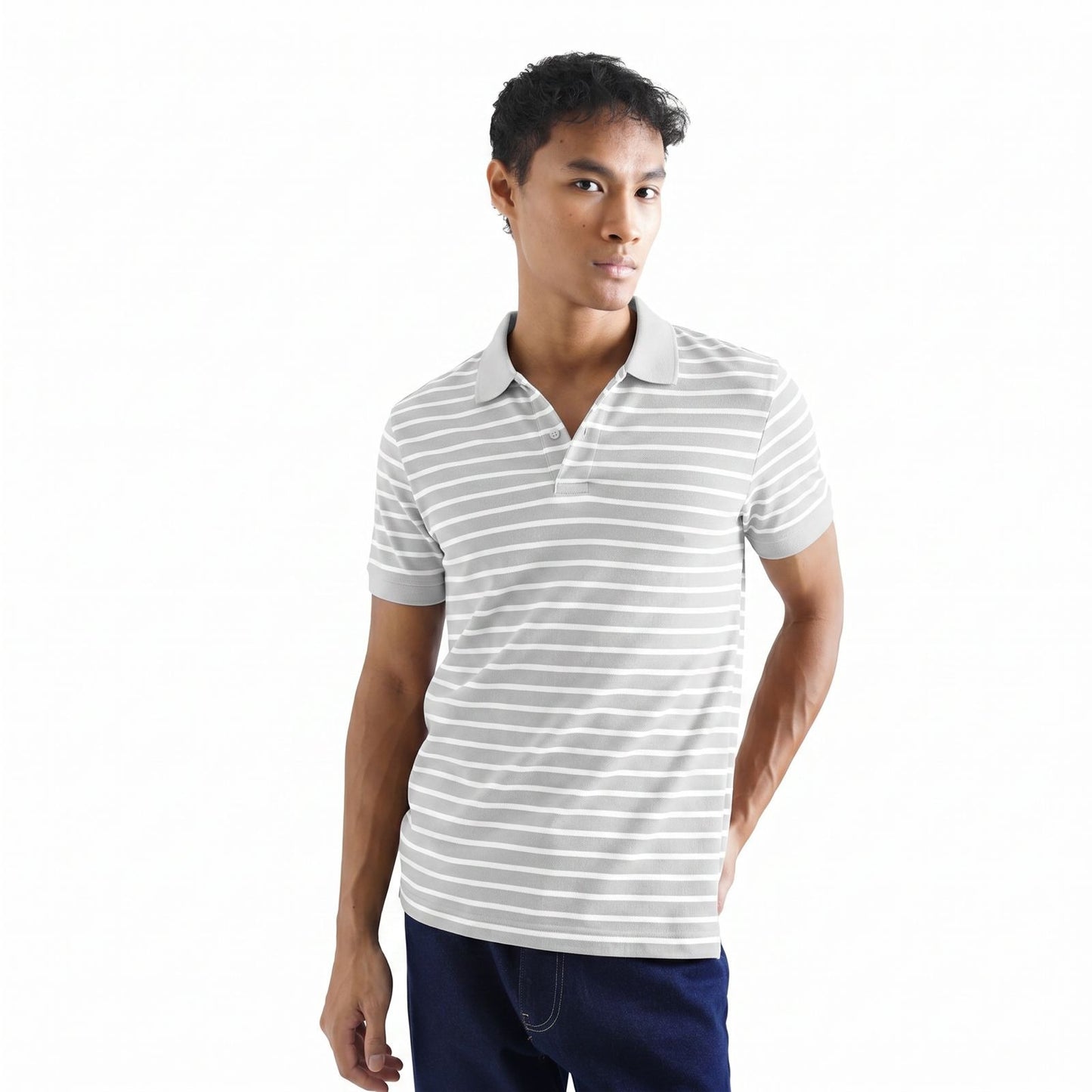 FOLX Stripes Pique Polo Shirt