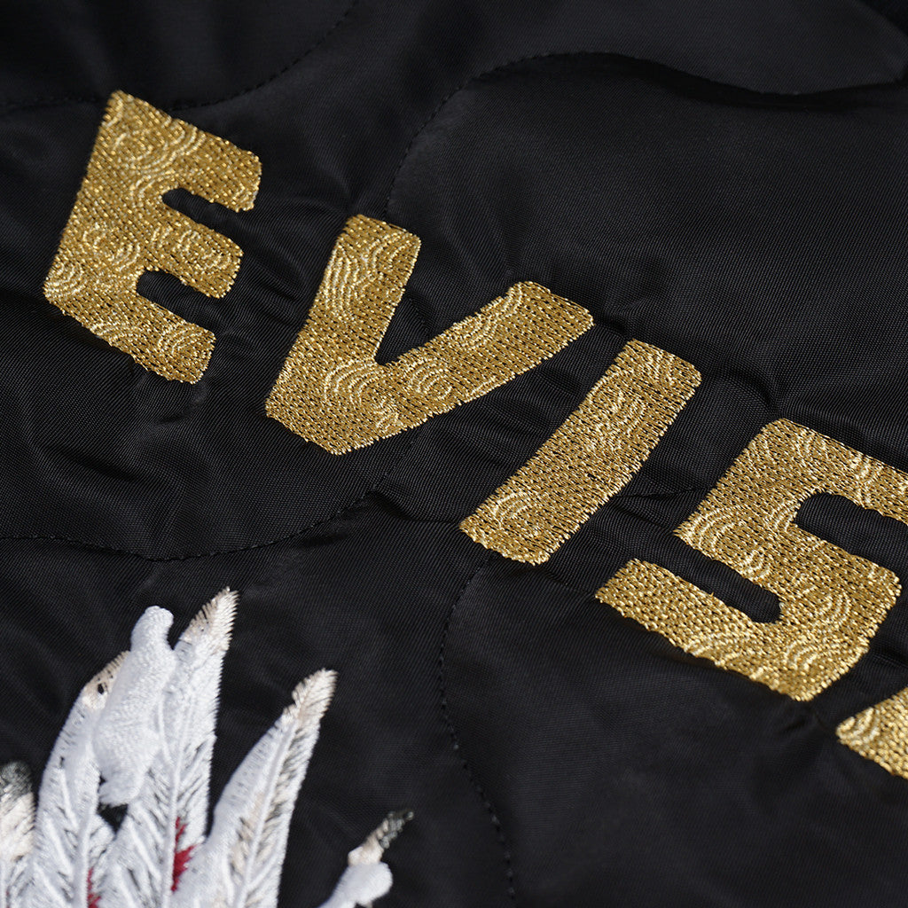 Evisu Taka Embroidered Padded Bomber Jacket