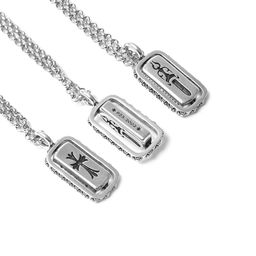 CHR Cross and Dagger Cutout Dog Tag Pendant Necklace