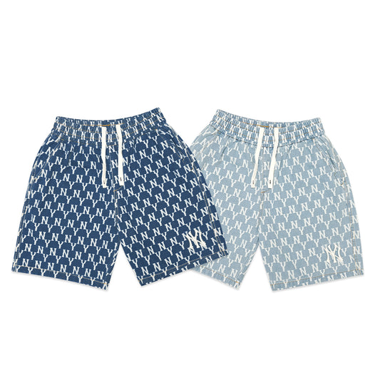 M7B Classic Monogram Denim Shorts