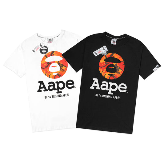 AAPE Moon Face Orange Camo T-Shirt