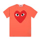 CDG Play Red Heart T-Shirt Orange