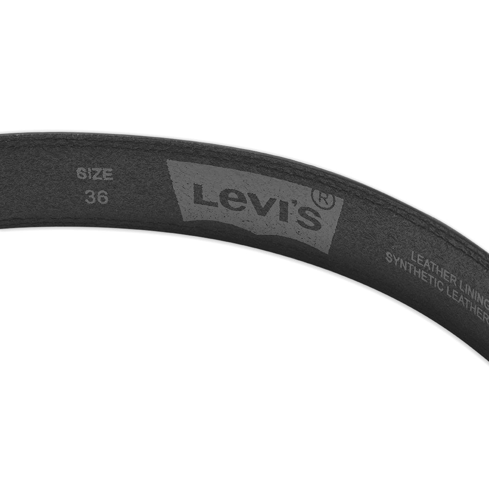 LVS Black Pin Buckle Leather Belt
