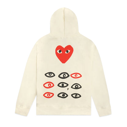 CDG Play Triple Texts Zip-Up Hoodie