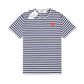 CDG Play Red Heart Striped T-Shirt