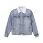 AllSaints Ilkley Sherpa-Lined Denim Jacket Washed Light Blue