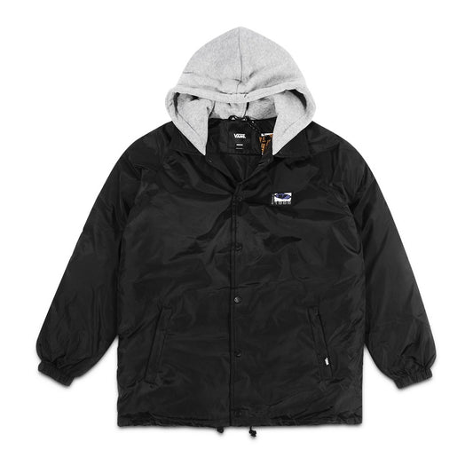 VNS Rubber Logo Hooded Puffer Jacket Black