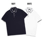 FOLX Stripe Collar Pique Polo Shirt