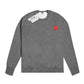 CDG Play Red Heart Sweatshirt Grey