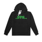 CDG Green Text Hoodie Black