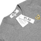 CDG Play Golden Heart Patch T-Shirt Grey
