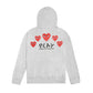 CDG Play Five Heart Print Zip-Up Hoodie