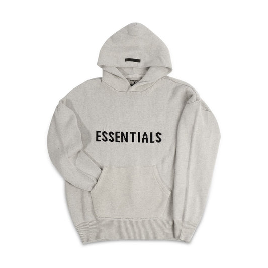 FOG Essentials Knitted Pullover Hoodie Light Grey