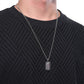 Chrome Hearts Cross and Dagger Cutout Dog Tag Pendant Necklace