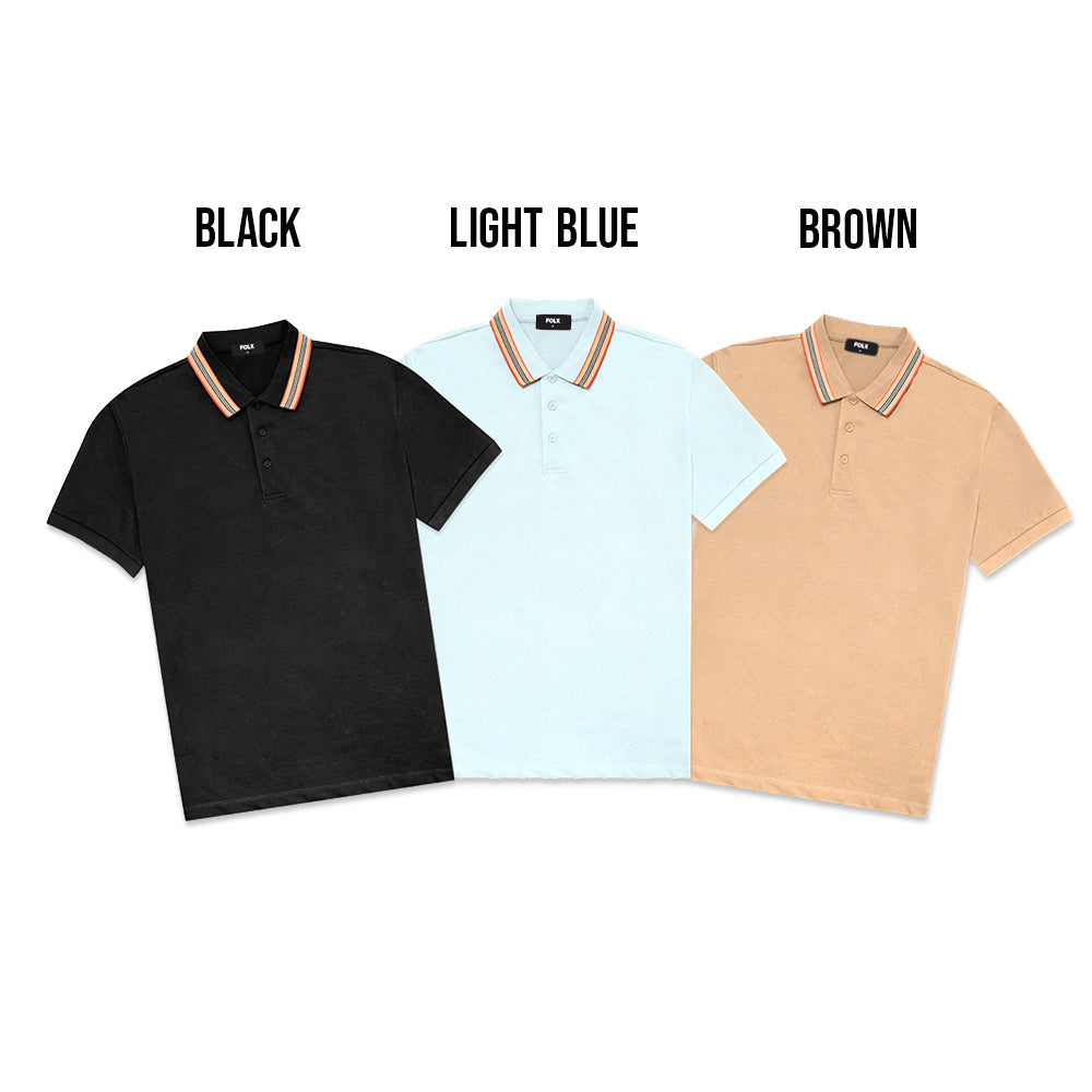 FOLX Icon Stripe Collar Polo Shirt