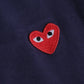 CDG Play Red Heart Patch T-Shirt Navy