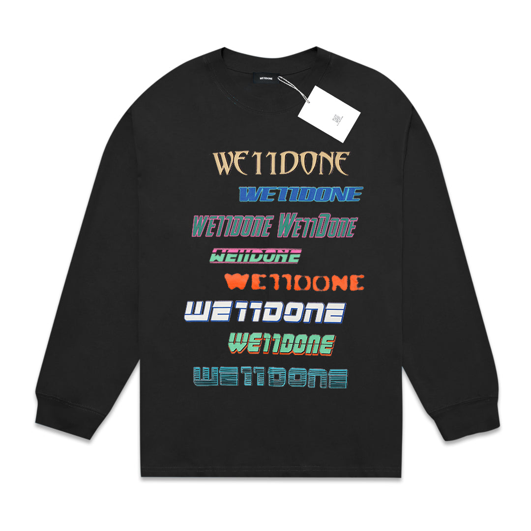 We11done Multi Logo Long Sleeve T-Shirt