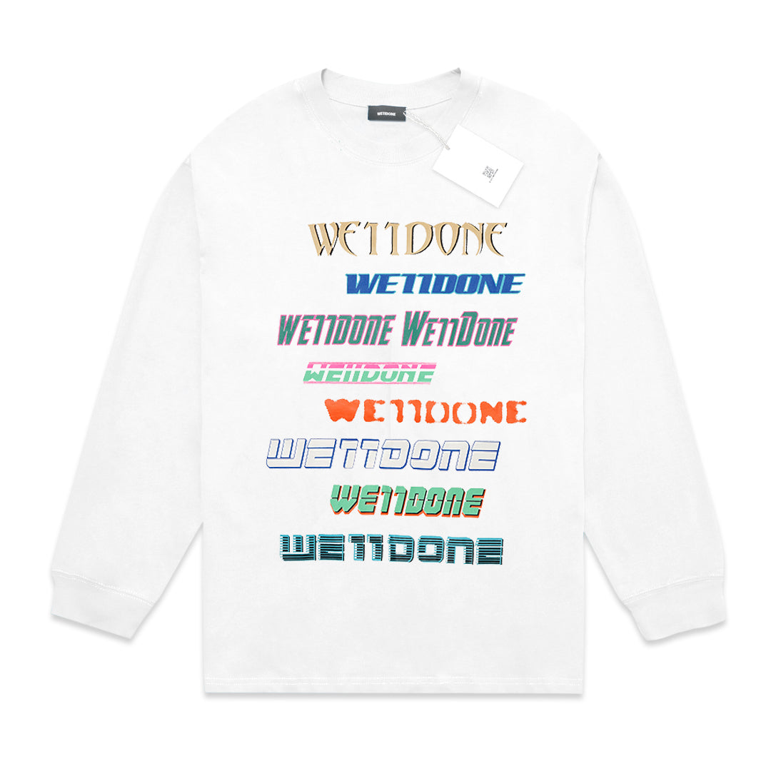 We11done Multi Logo Long Sleeve T-Shirt