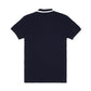 Philip Roth Stripe Collar Polo Shirt Navy