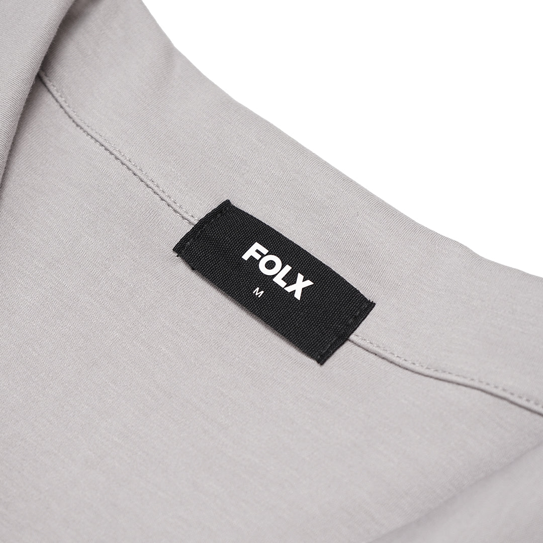 FOLX Open Collar Mercerised Cotton Polo Shirt