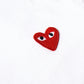 CDG Play Red Heart Patch T-Shirt White