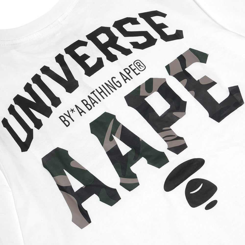 Aape by A Bathing Ape Universe Text T-Shirt White