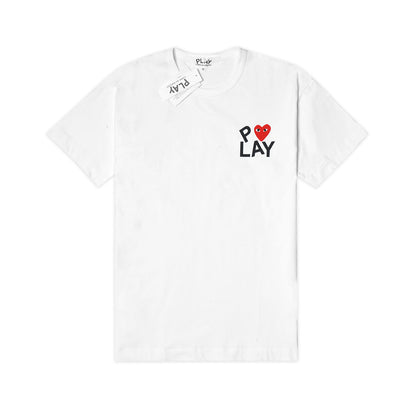 CDG Play Heart Text T-Shirt