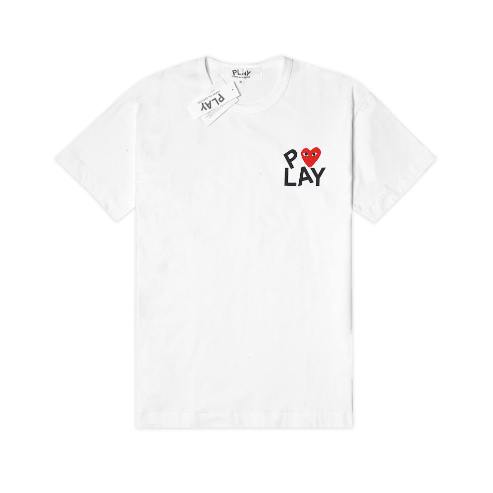 CDG Play Heart Text T-Shirt