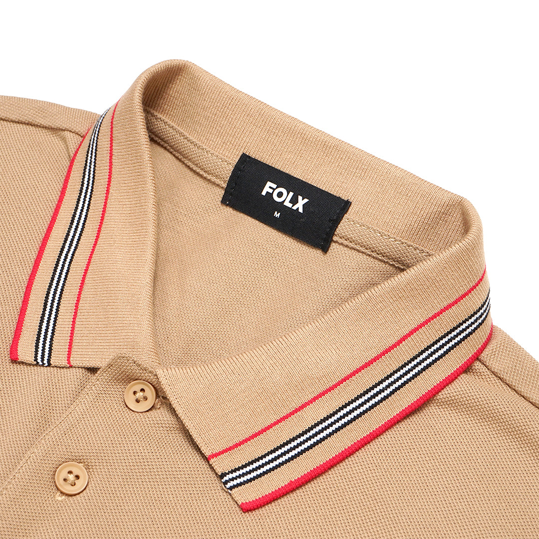 FOLX Icon Stripe Collar Polo Shirt