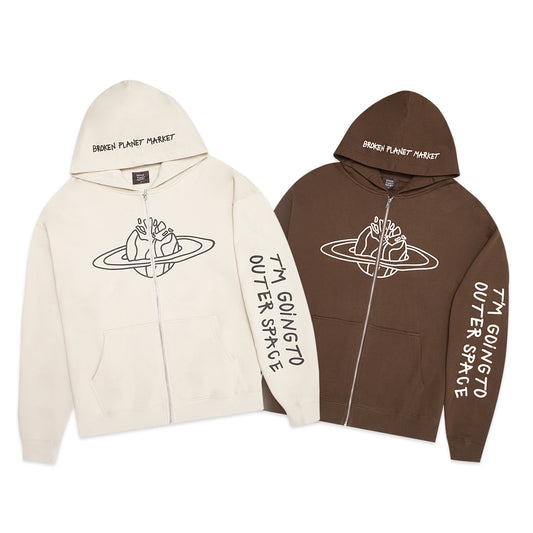 Broken Planet Market Outer Space Zip-Up Hoodie